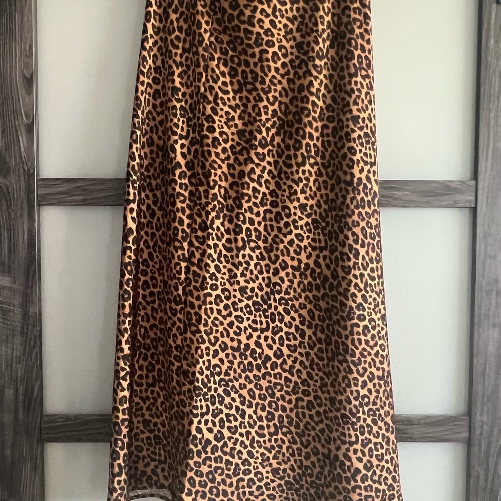 Zara Leopard Print Midi Skirt - Brown and Black